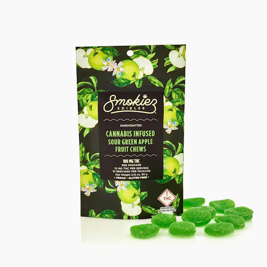 Smokiez Edibles - Sour Green Apple Gummies | 100mg | 10ct | 100mg/ea - 1