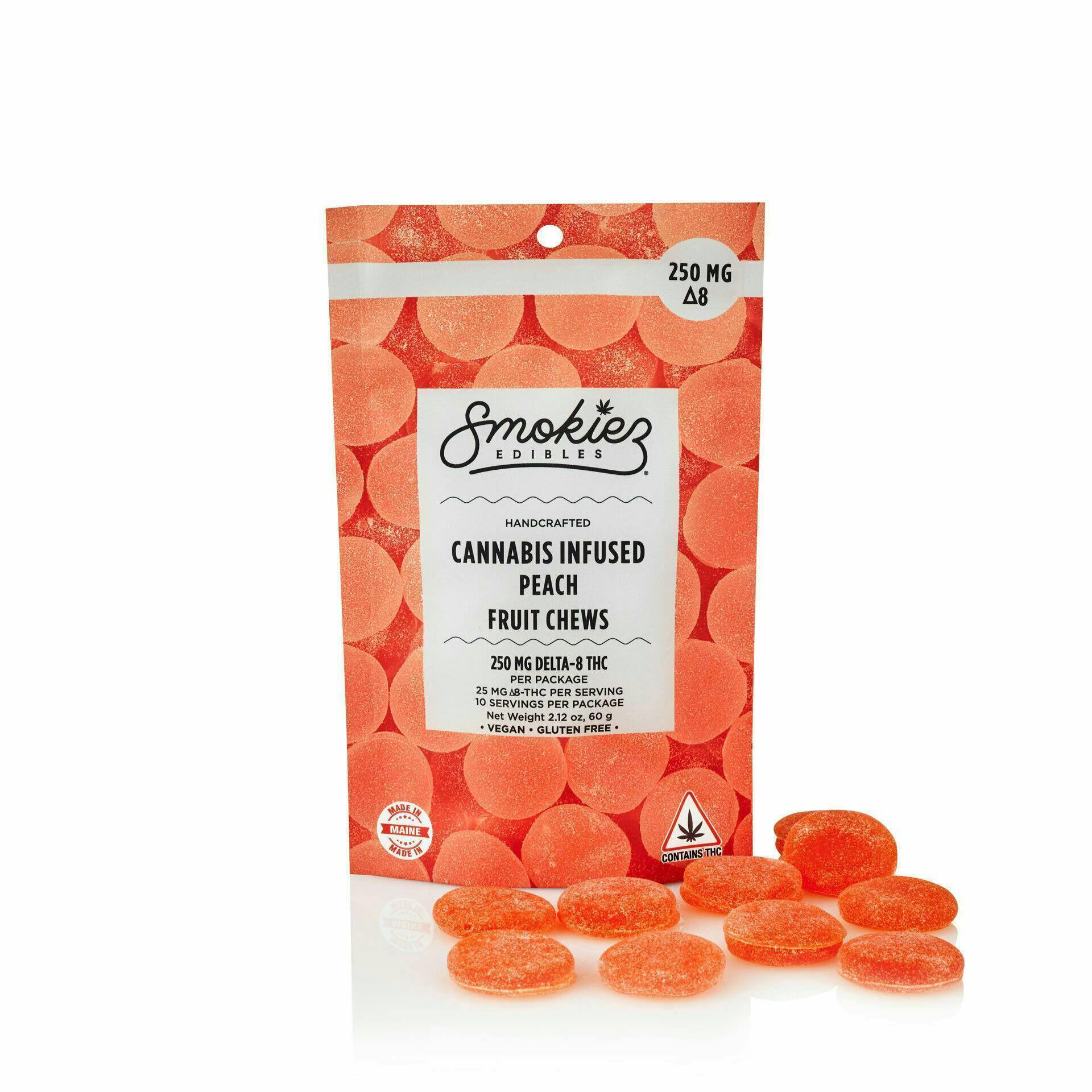 Smokiez Edibles - Peach Delta-8 Gummies | 250mg | 10ct | 25mg/ea - 1