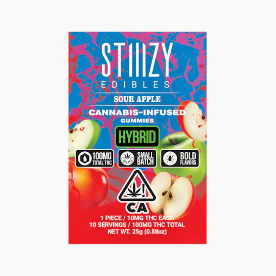STIIIZY - - SOUR APPLE - Gummies 100mg THC Edibles - 1