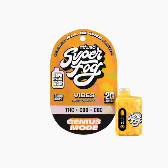 Super Fog by MFused - Genius Mode | VIBES Targeted Cannabinoids Jefé Plus Disposable | 2g - 1