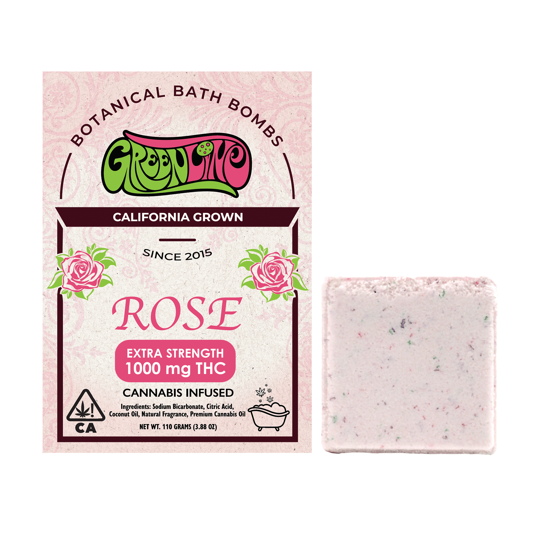 Greenline - Greenline | Extra Strength Rose Bath Bomb | 1000mg - 1