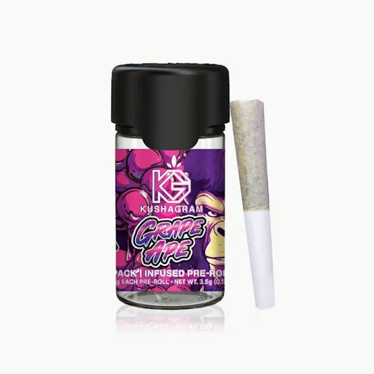 KUSHAGRAM - Grape Ape 5pk Infused Pre Rolls - 3.5g - 1