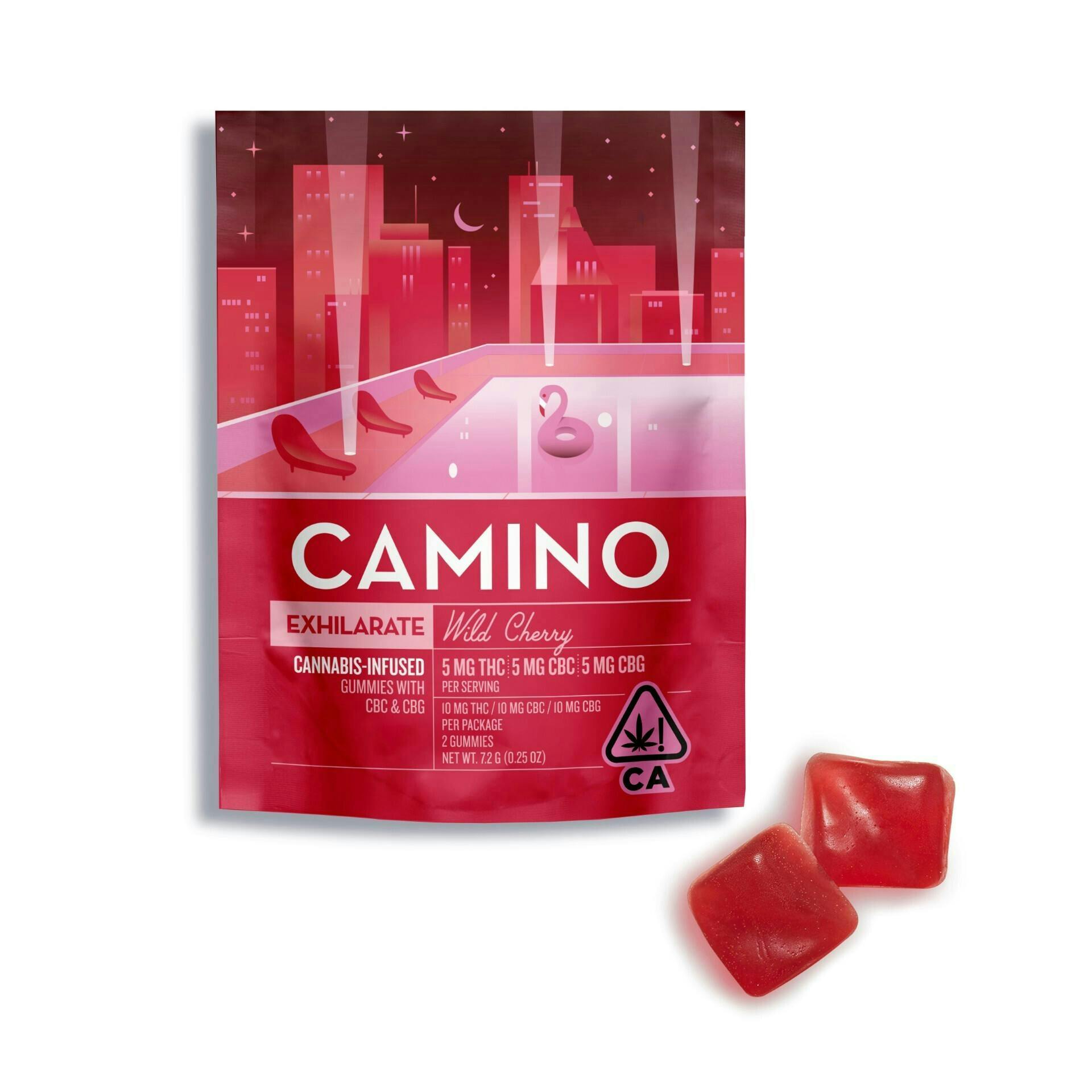 Camino - Exhilarate | Wild Cherry THC:CBC:CBG 5:1:1 Gummies | 10mg | 2ct | 5mg/ea - 1