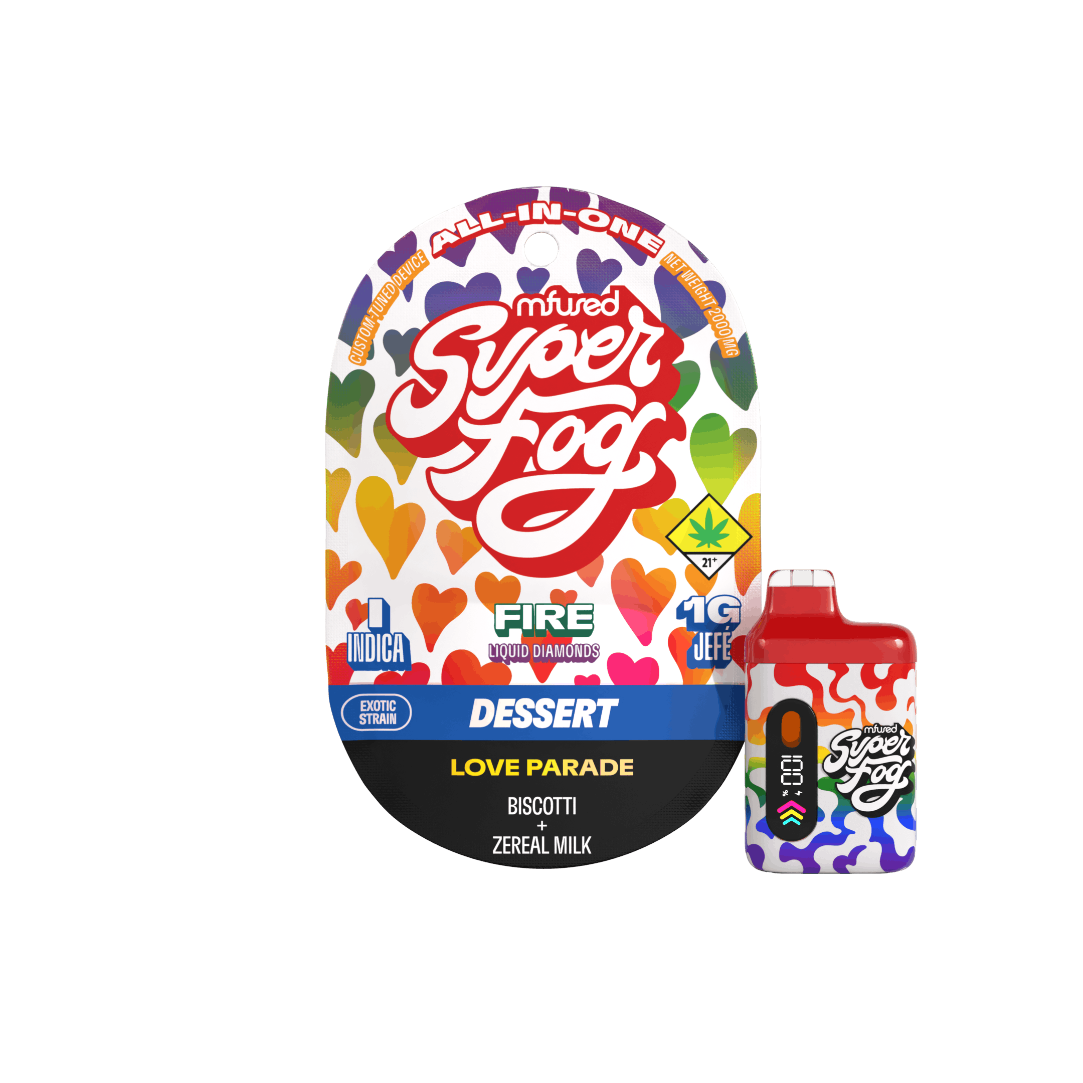 Super Fog by MFused - Love Parade (Pride Edition) | FIRE Liquid Diamonds Jefé Disposable | 1g - 1