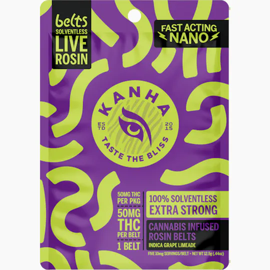 KANHA - Solventless Belts | Grape Limeade | 50mg | Single - 1