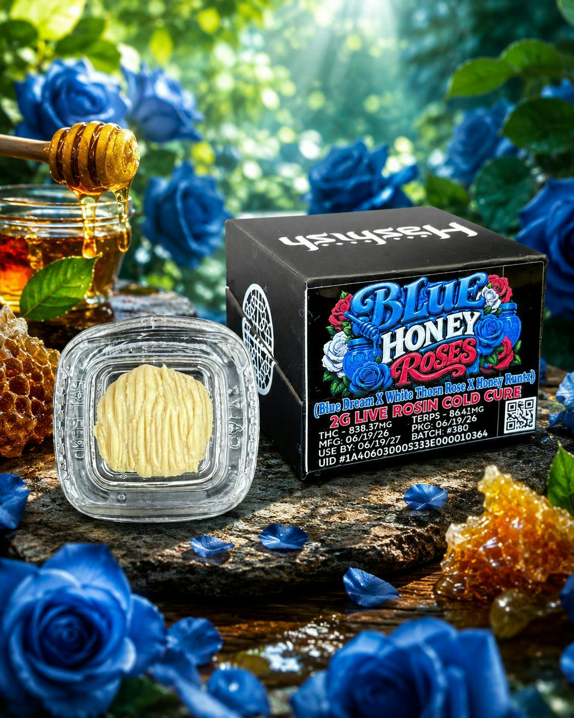 Hashish - Blue Honey Roses | Live Rosin | Cold Cure Badder | 2g - 1