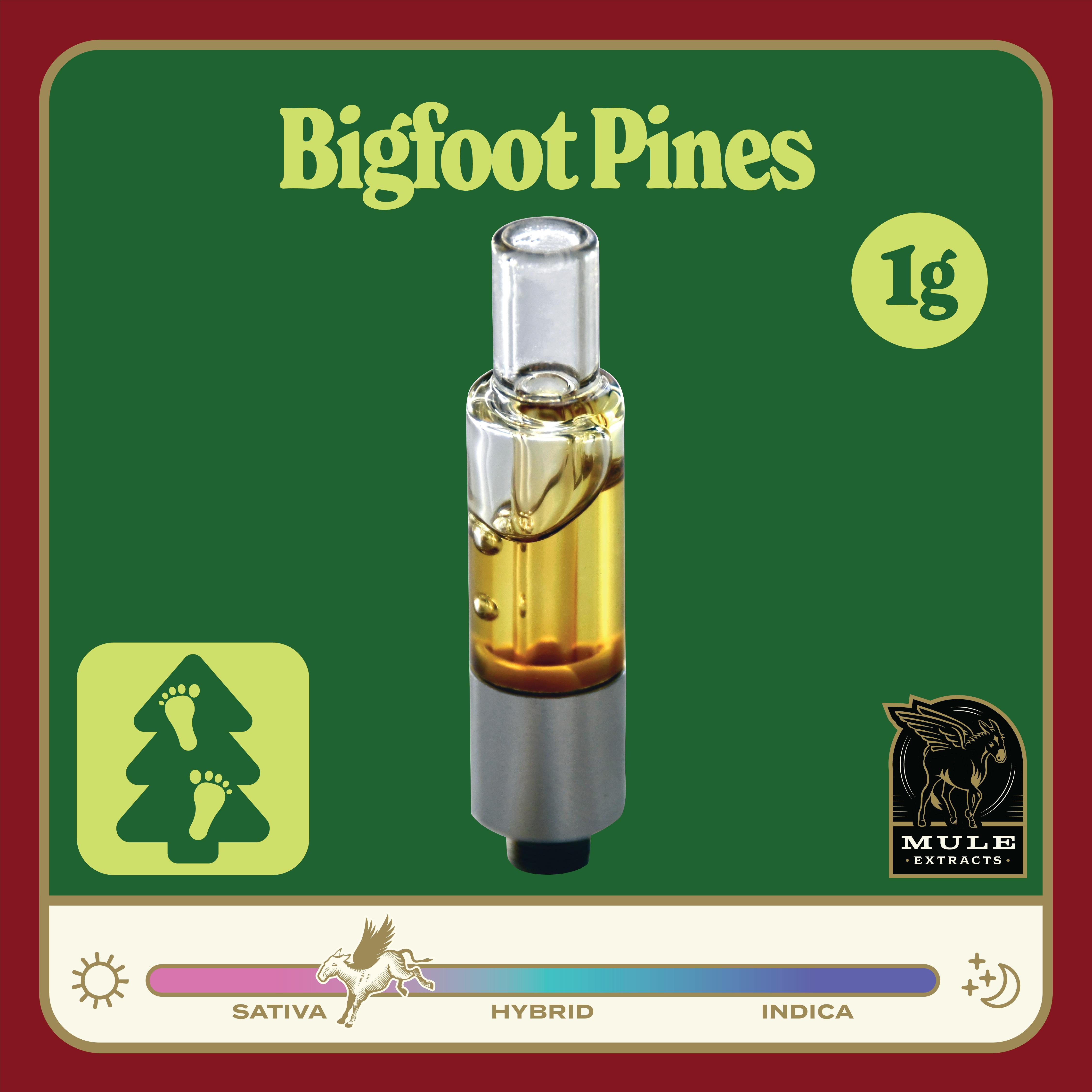 Mule Extracts - Bigfoot Pines | Live Resin Glass Cartridge | 1g - 1