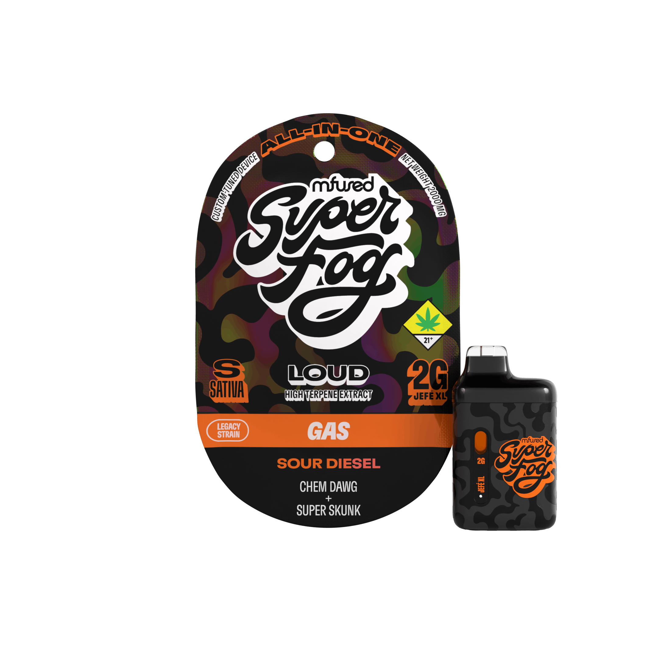 Super Fog by MFused - Sour Diesel | LOUD High Terpene Extract Jefé Disposable | 2g - 1
