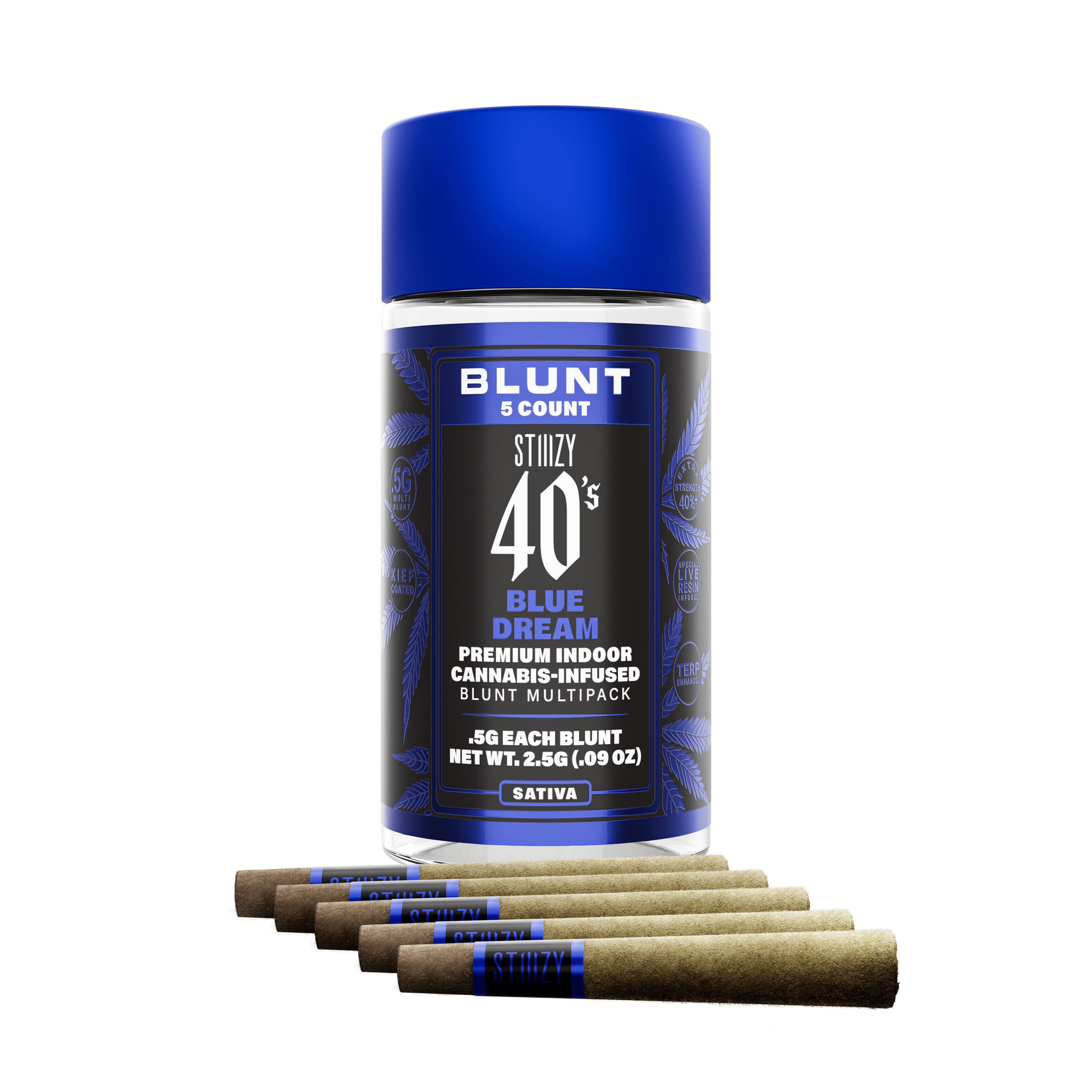 STIIIZY - - BLUE DREAM - .5G 40's Infused Mini Blunt 5 Pack - 1