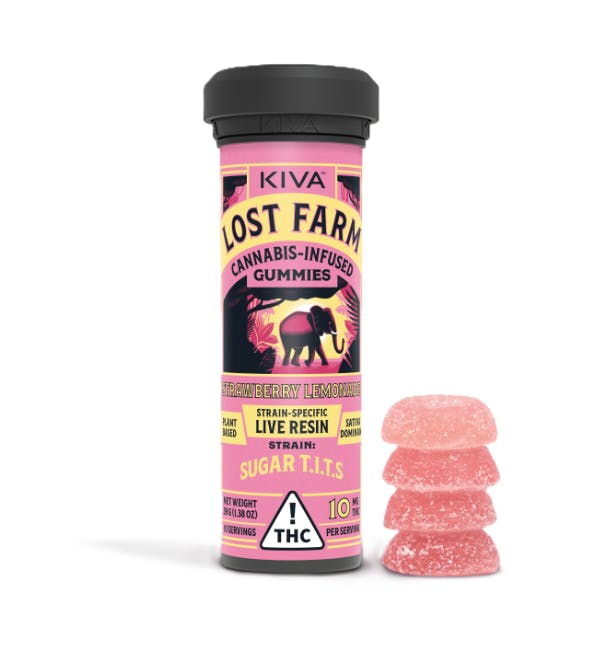 Lost Farm - Strawberry Lemonade 'Sugar T.I.T.S.' Gummies | 100mg | 10ct | 10mg/ea - 1