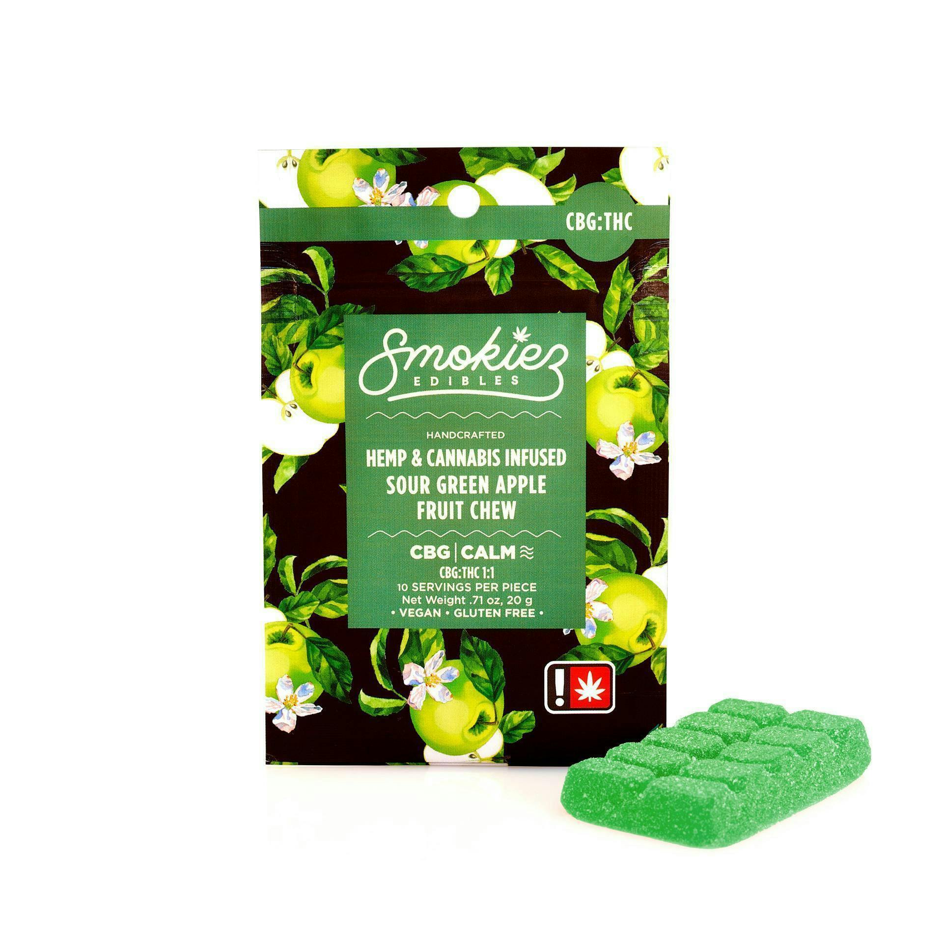Smokiez Edibles - Sour Green Apple Gummies CBG:THC 1:1 | 100mg - 1