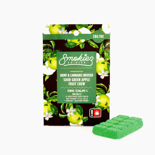 Smokiez Edibles - Sour Green Apple Gummies CBG:THC 1:1 | 100mg - 1