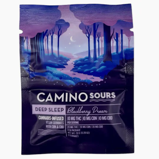 Camino - Deep Sleep | Blackberry Dream Sours 1:1:1 Gummies | 20mg | 2ct | 10mg/ea - 1