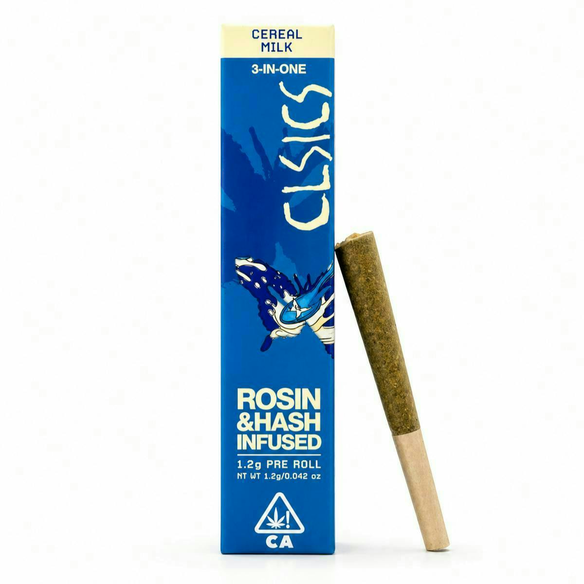 CLSICS Rosin & Rosin Infused Pre Rolls - Cereal Milk - Trifecta Hash/Rosin/Flower Infused Joint - 1.2g - 1