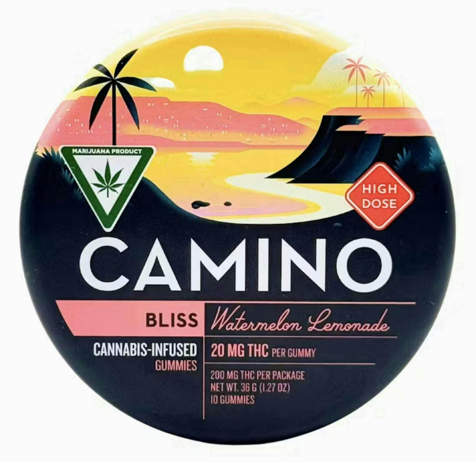 Camino - Bliss | Watermelon Lemonade Gummies | 200mg | 10ct | 20mg/ea - 1