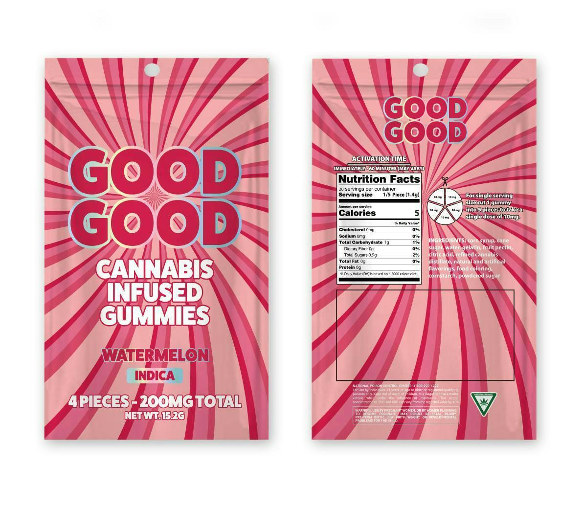 Good Good - Good Good | Watermelon Smash Gummies | 200mg | 4pk | 50mg/ea - 1