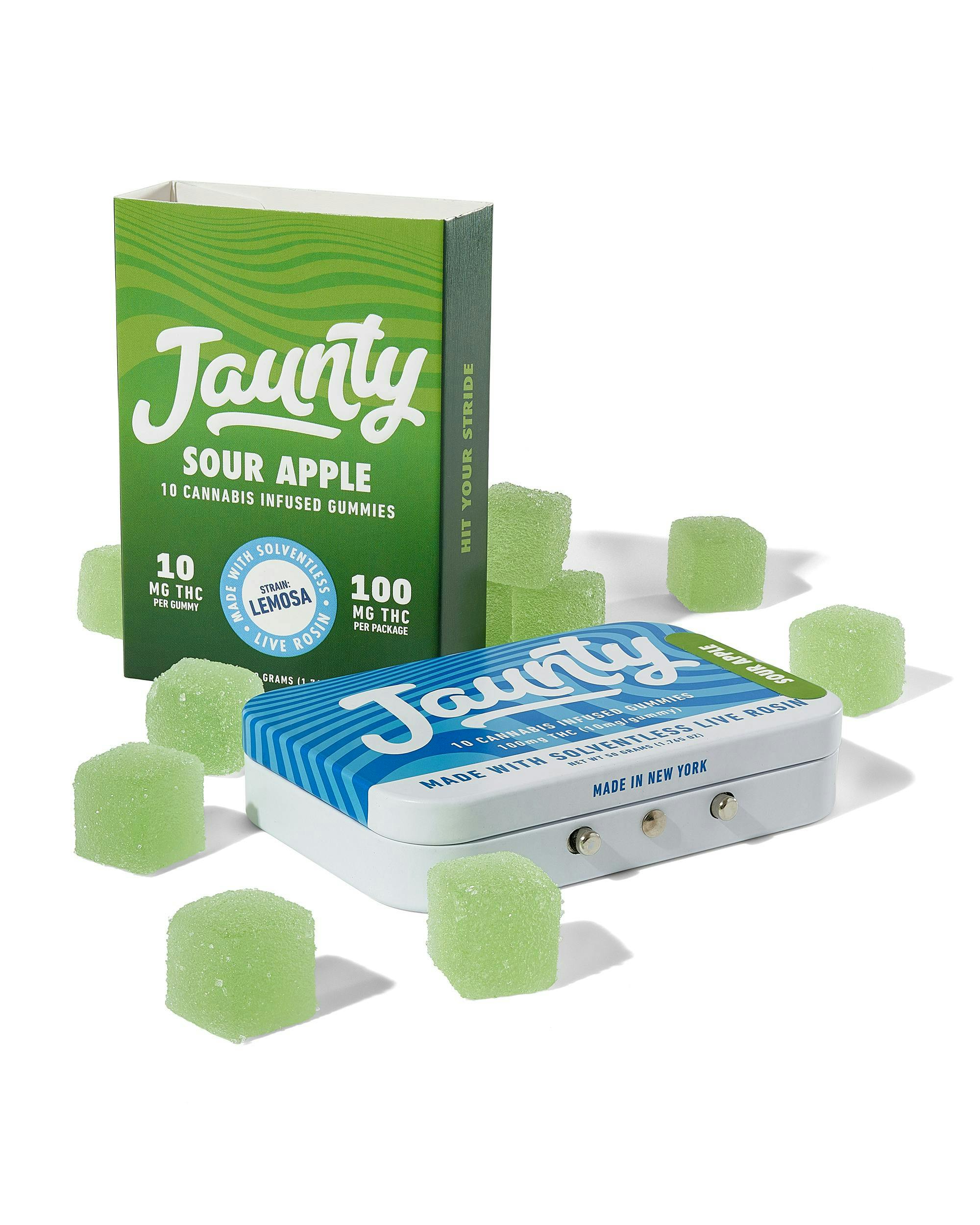 Jaunty - Sour Apple Live Rosin Gummies | 100mg | 10ct | 10mg/ea - 1