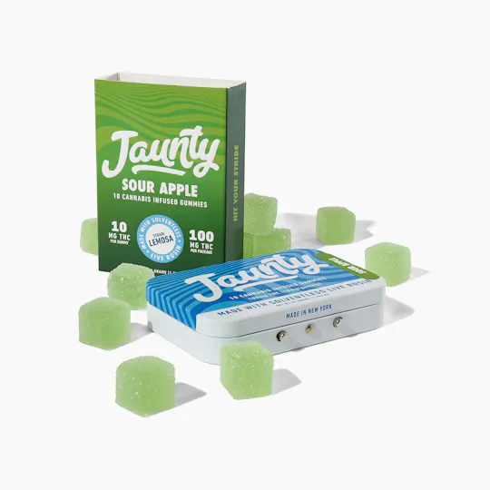 Jaunty - Sour Apple Live Rosin Gummies | 100mg | 10ct | 10mg/ea - 1