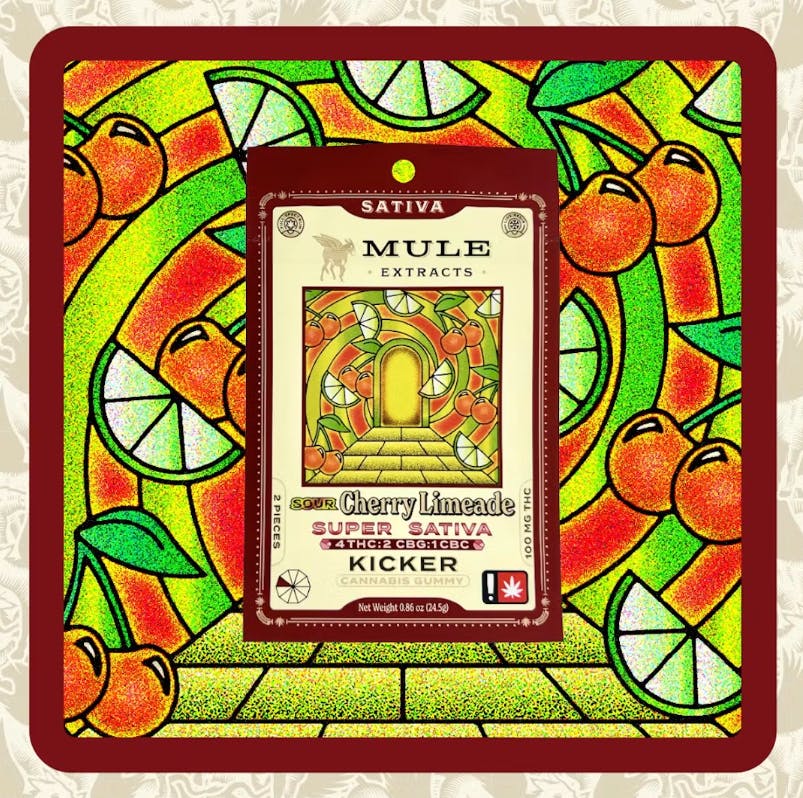 Mule Extracts - Sour Cherry Limeade 4:2:1 THC:CBG:CBC Kicker Gummy | 100mg | Single - 1
