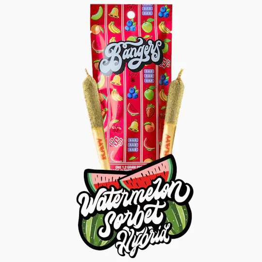 Bangers - Watermelon Sorbet - (2) .6 gram Pre rolls - 1