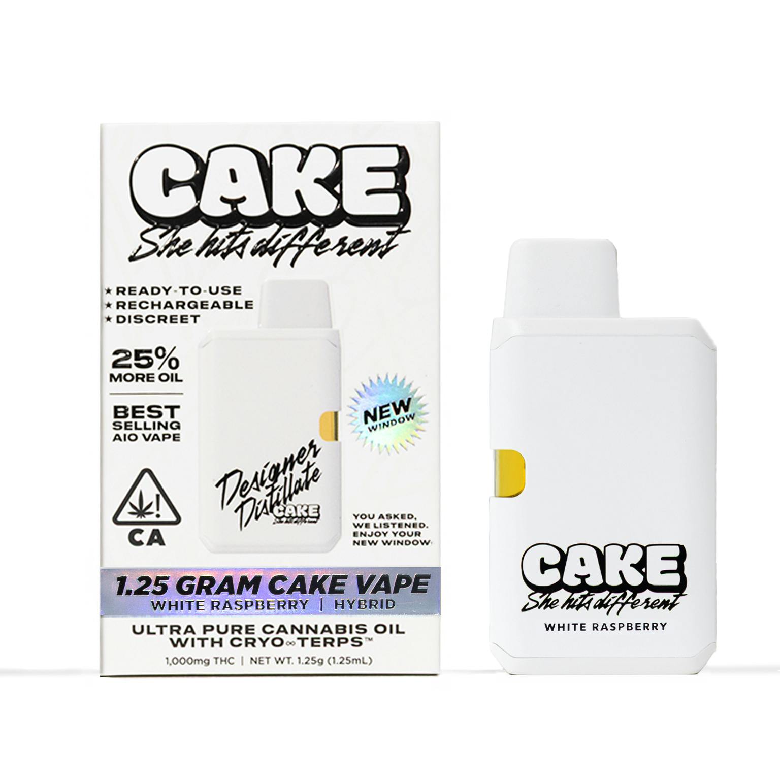 White Raspberry - 1.25 Grams - Hybrid - Designer Distillate - CAKE