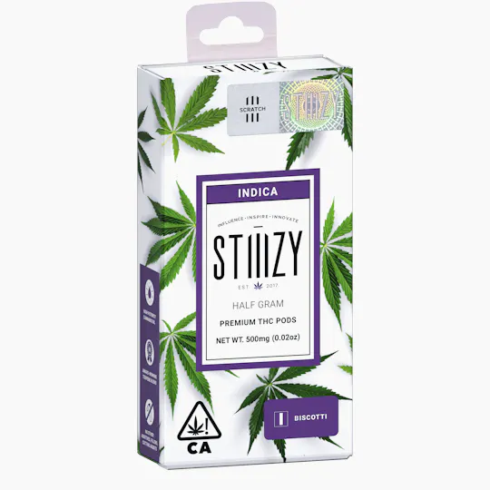 STIIIZY - Vape Cartridge - BISCOTTI .5G Original THC Pod - STIIIZY - 1
