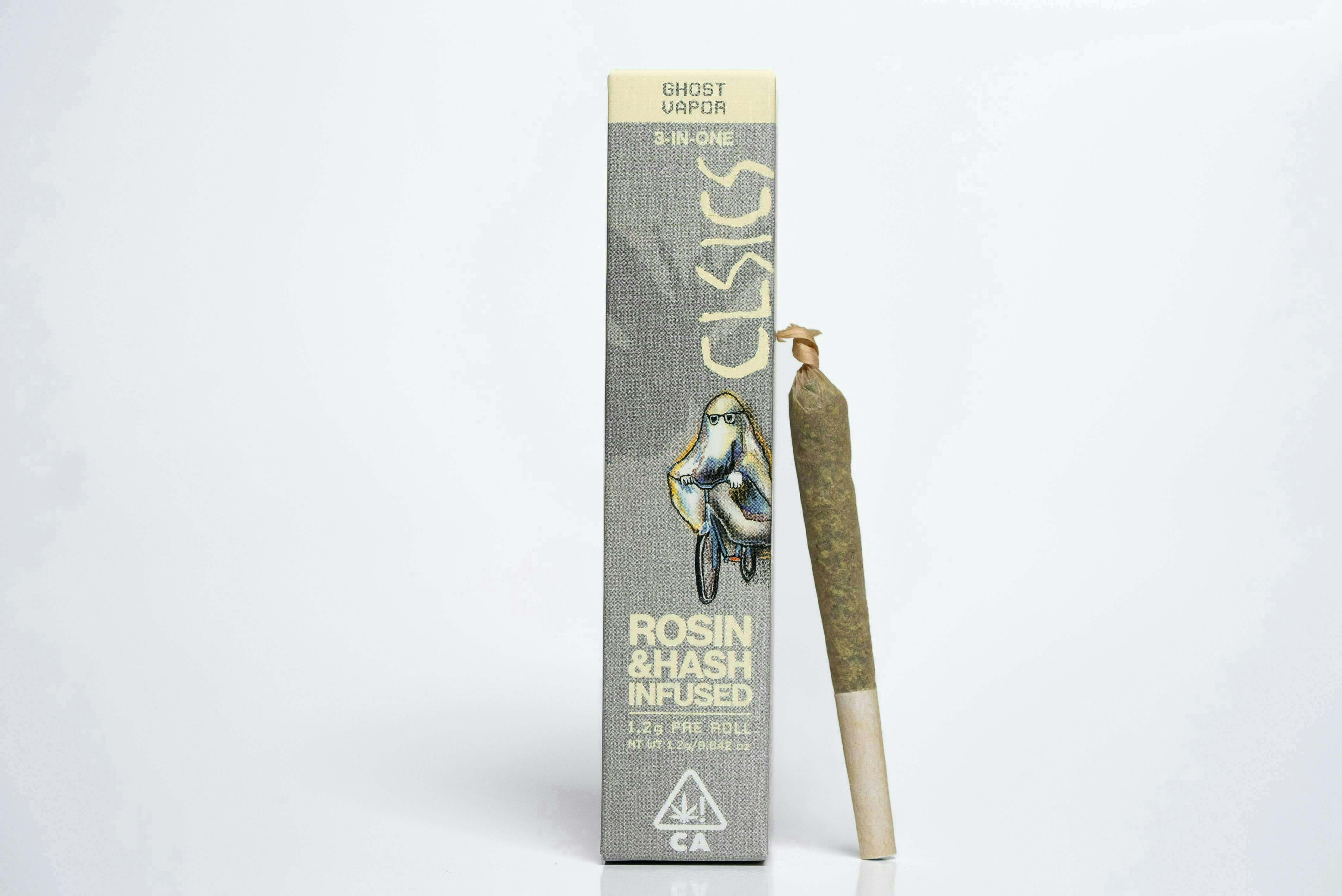 CLSICS Rosin & Rosin Infused Pre Rolls - Ghost Vapor - Trifecta Hash/Rosin/Flower Infused Joint - 1.2g - 1