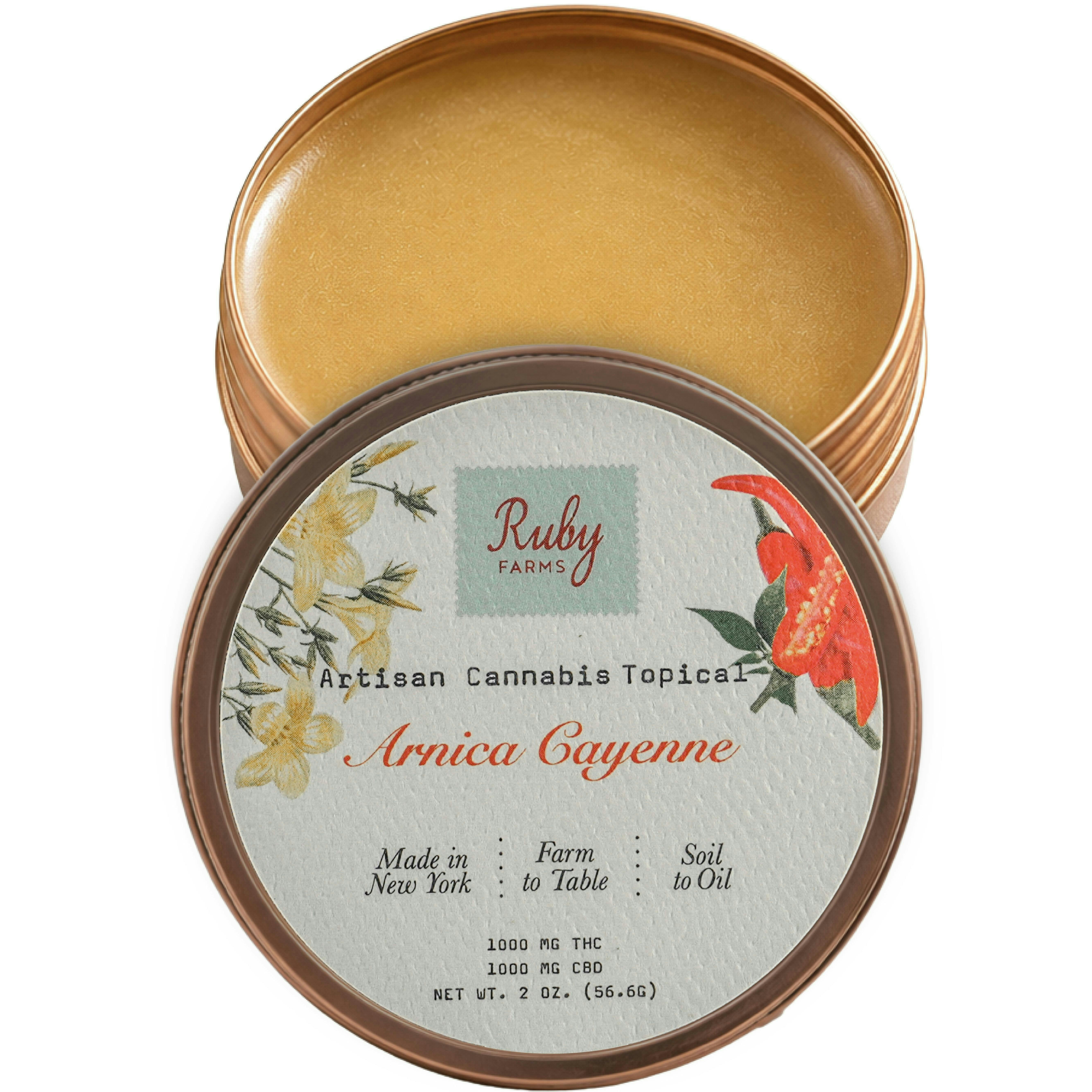 Ruby Farms - Arnica Cayenne | Cream | THC:CBD 1000mg:1000mg | 56.6g - 1