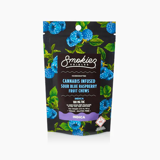 Smokiez Edibles - Sour Blue Raspberry Gummies | 100mg | 10ct | 10mg/ea - 1