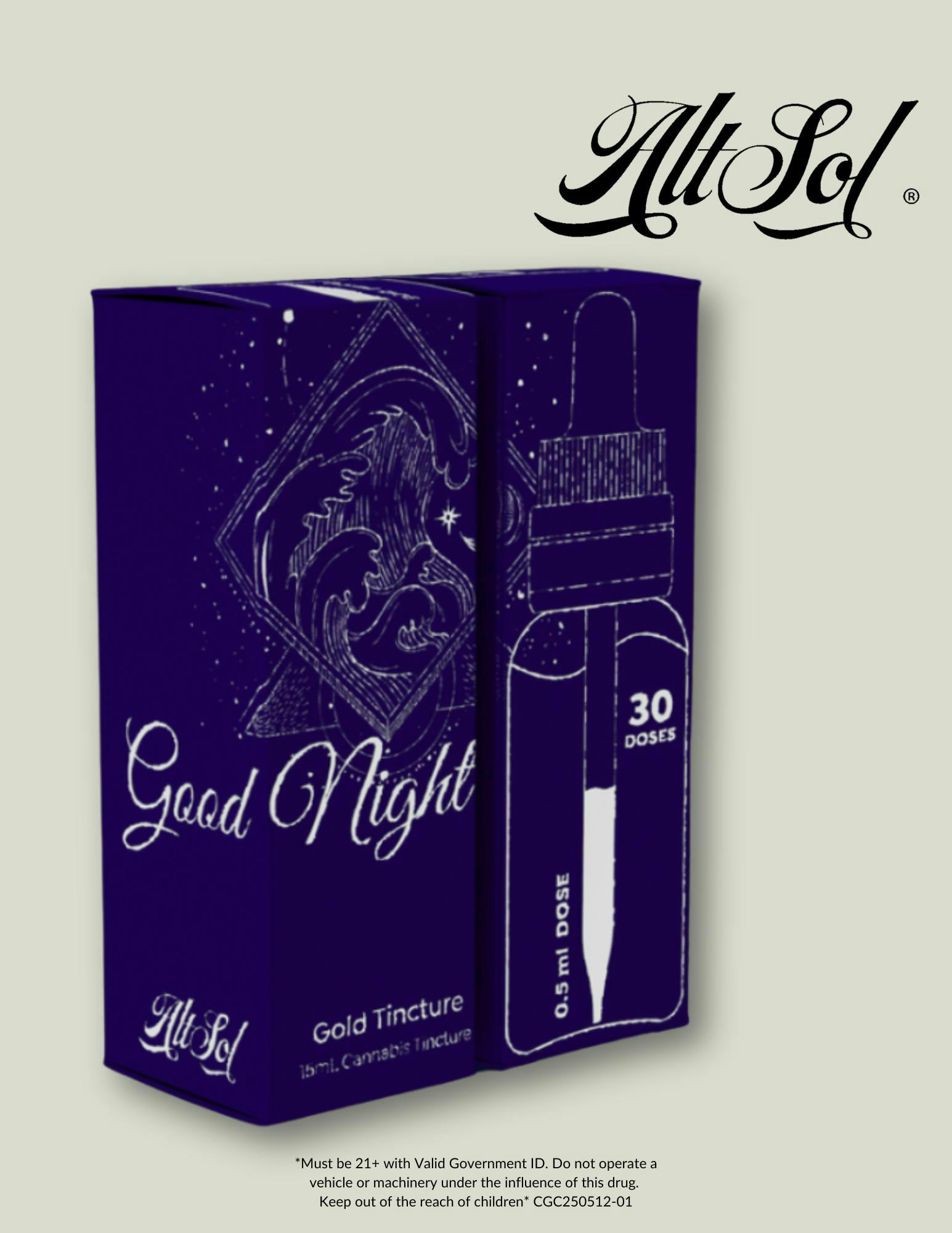 AltSol - Good Night | Indica | Tincture | 400mg THC | 15mL - 1