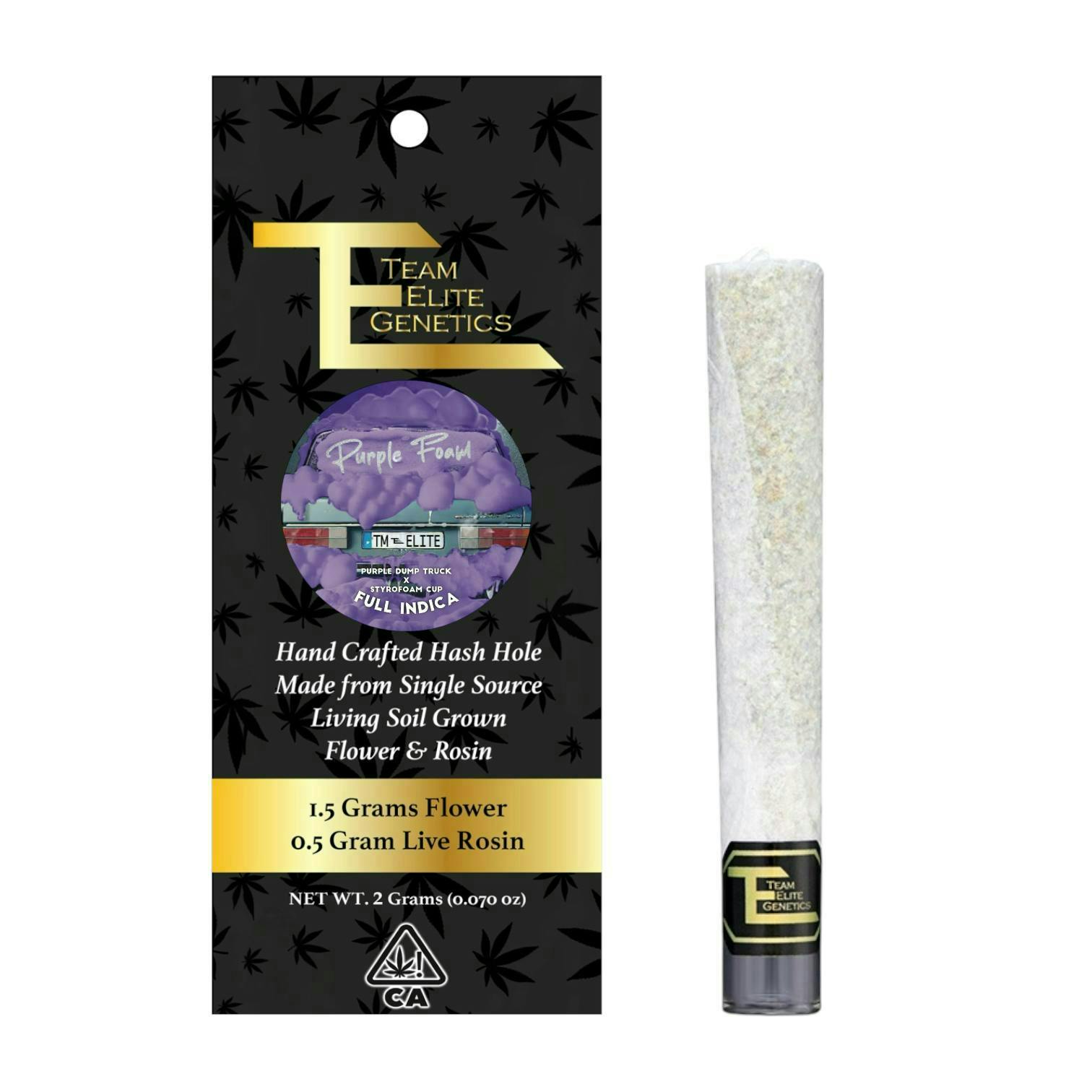 Team Elite Genetics - Purple Foam | Hash Hole Infused Joint | 2g - 1