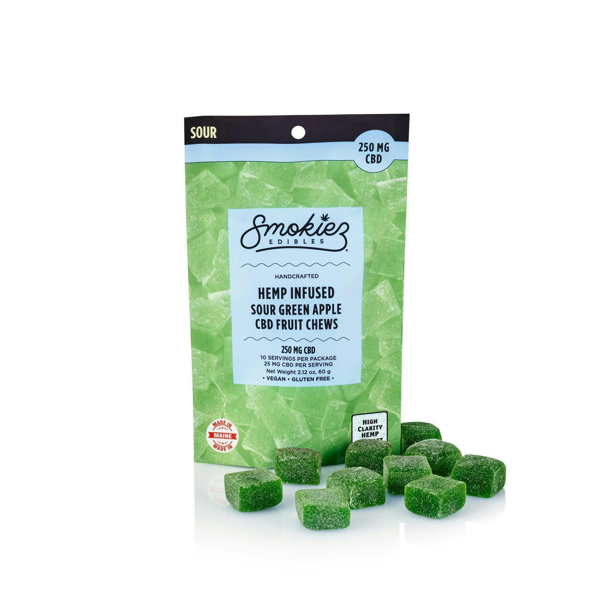 Smokiez Edibles - Sour Green Apple CBD Gummies | 250mg | 10ct | 25mg/ea - 1