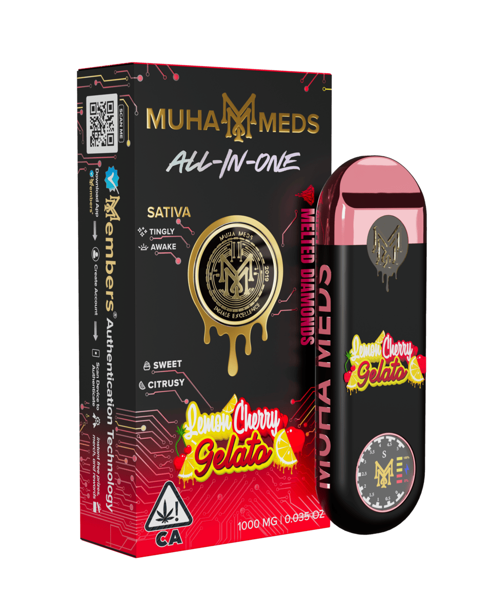 Muha Meds - Muha Meds | Lemon Cherry Gelato | Melted Diamonds Disposable | 1g - 1