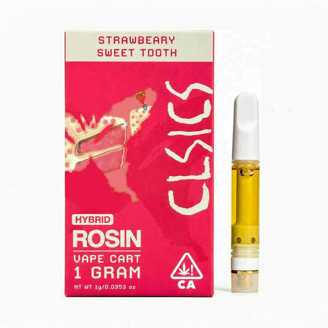 CLSICS Rosin & Rosin Infused Pre Rolls - Strawberry Sweet Tooth - Live Rosin Vape Cartridge - 1g - 1