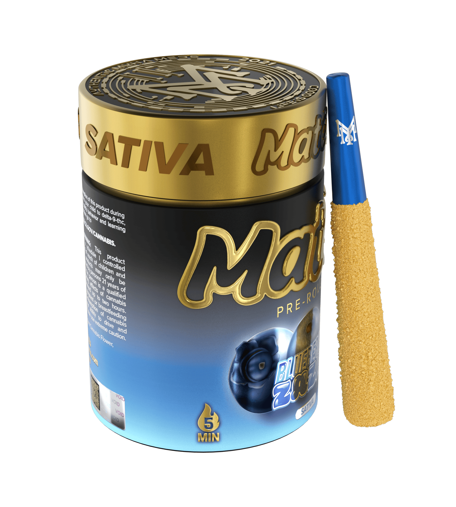 Muha Meds - Blueberry ZaZa | Infused Joints | 0.6g each | 5pk - 1