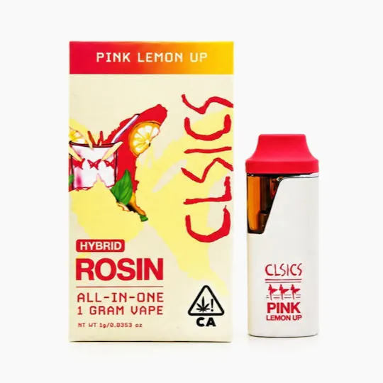CLSICS Rosin & Rosin Infused Pre Rolls - Pink Lemon Up - Live Rosin All in One Vape - 1g - 1