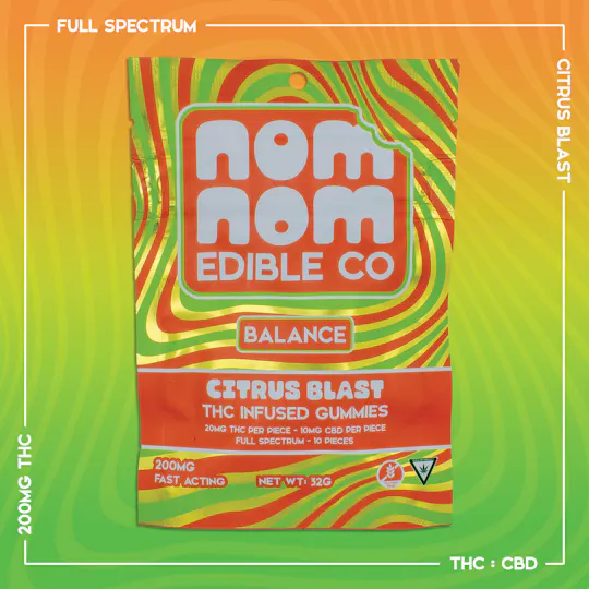 Nom Nom Edible Co - Nom Nom Gummies | Citrus Blast | 200mg:100mg - 1