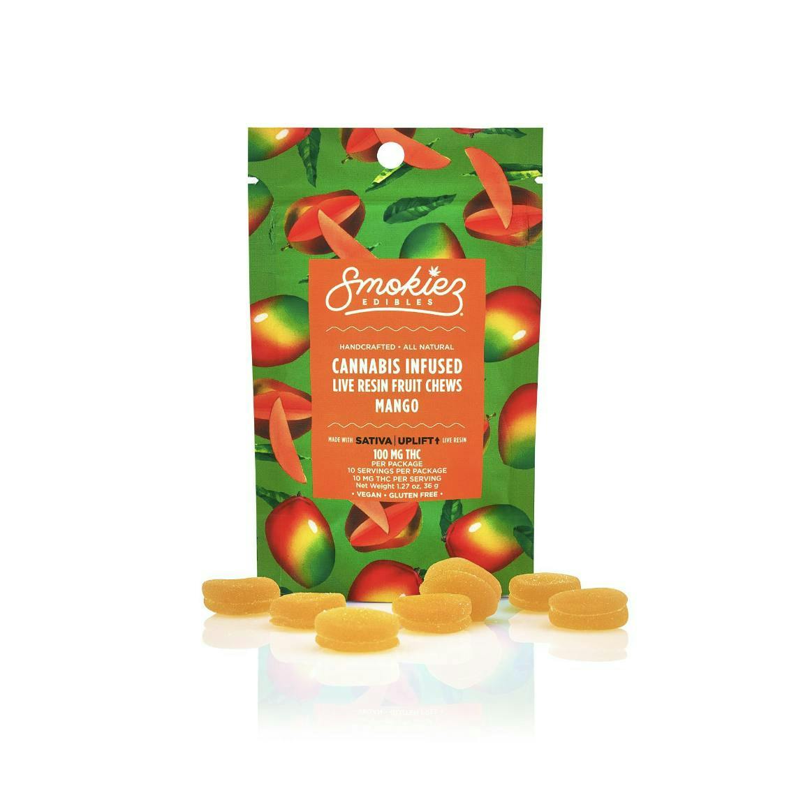 Smokiez Edibles - Mango Live Resin Gummies | 100mg | 10ct | 10mg/ea - 1