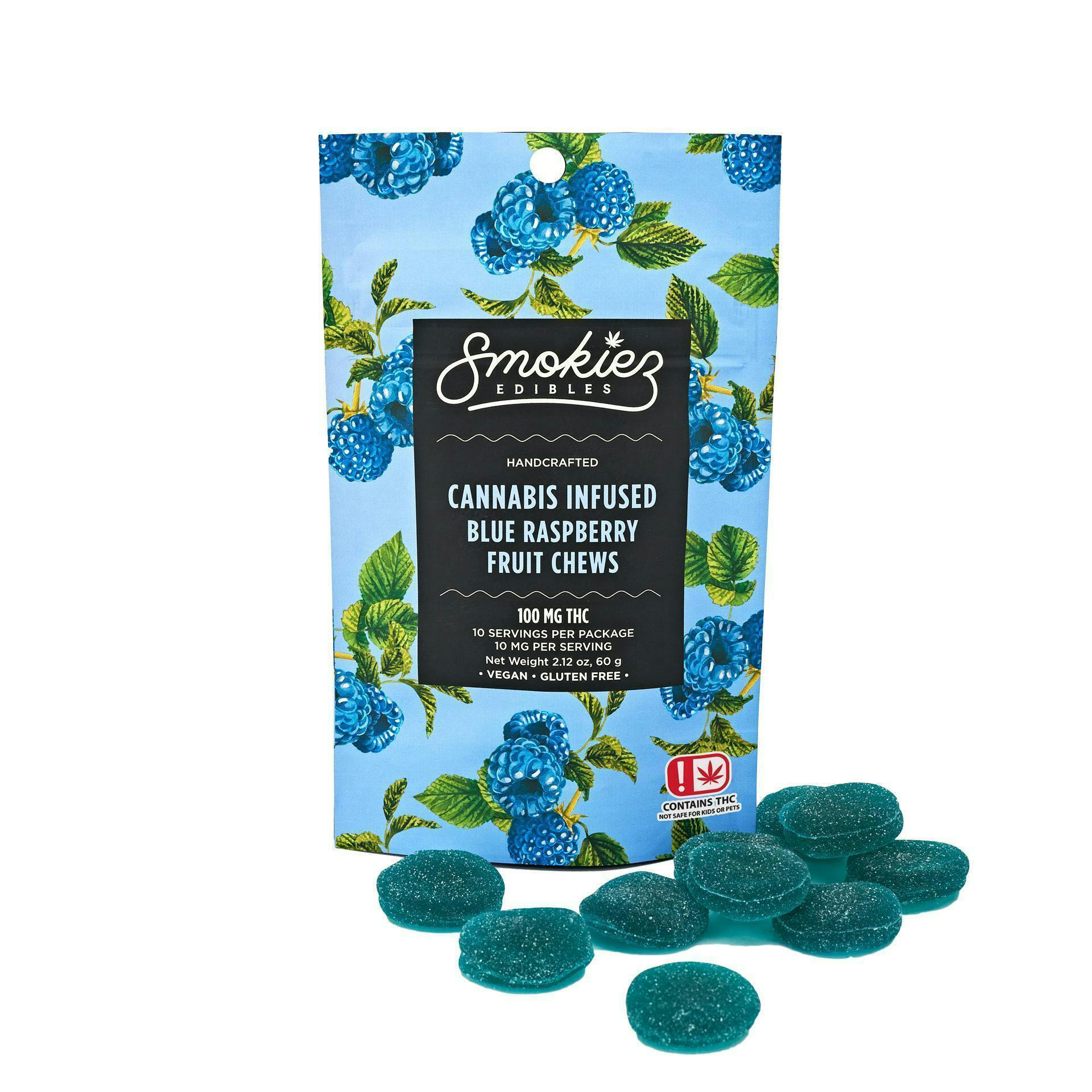Smokiez Edibles - Blue Raspberry Gummies | 100mg | 10ct | 100mg/ea - 1