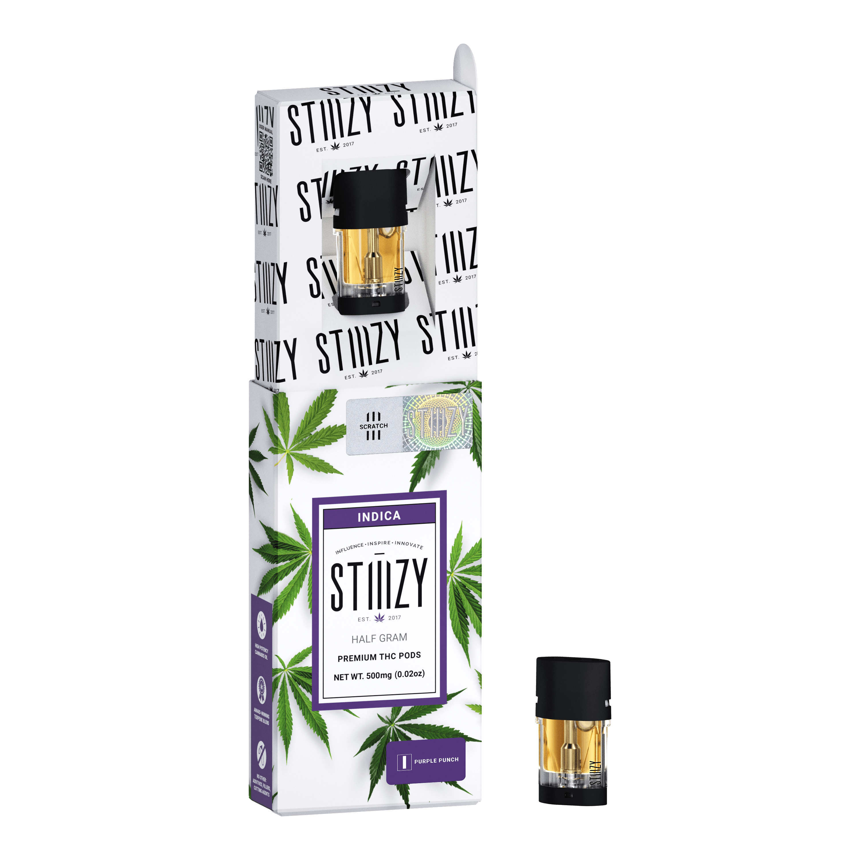 STIIIZY - Vape Cartridge - PURPLE PUNCH .5G Original THC Pod - STIIIZY - 1