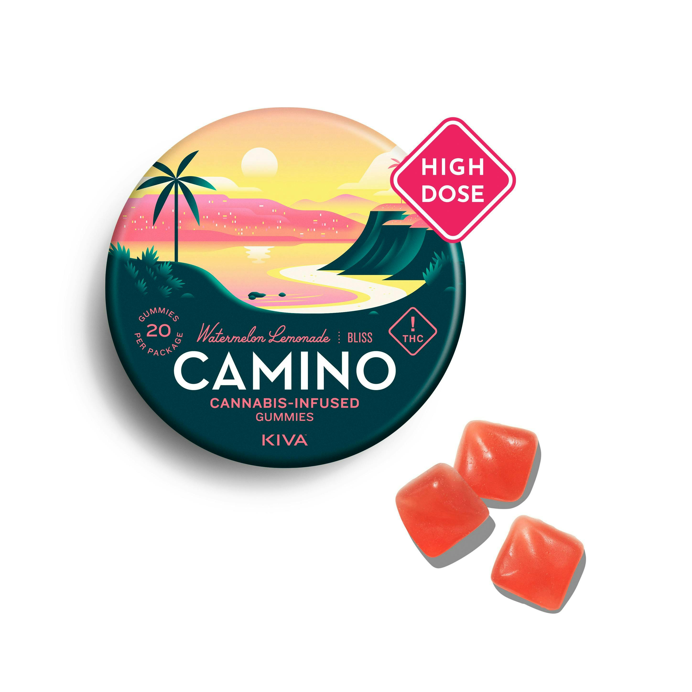 Camino - Bliss | Watermelon Lemonade Gummies | 500mg | 20ct | 25mg/ea - 1