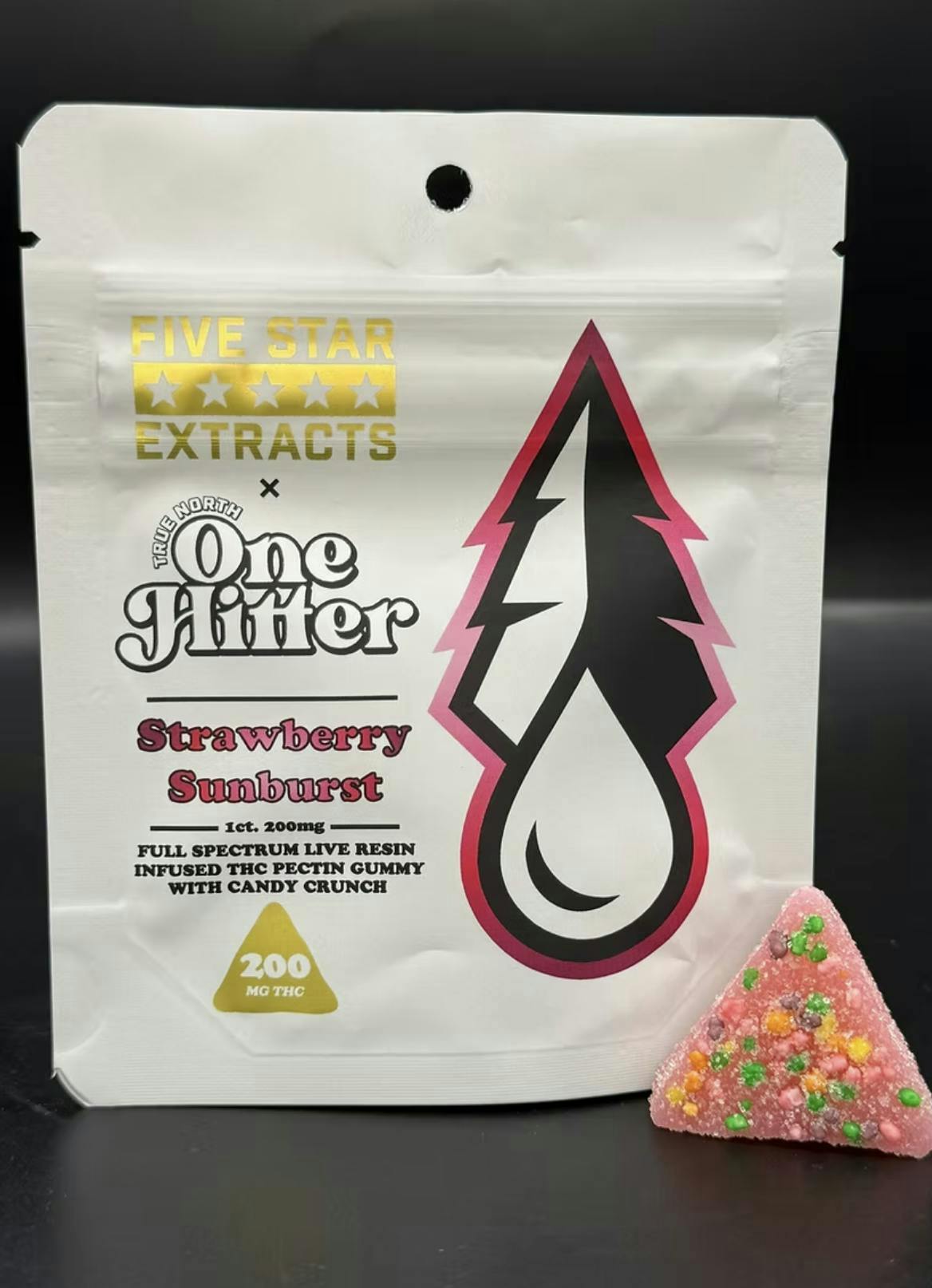 True North Collective MI - True North | One Hitter | Strawberry Sunburst Live Gummies | 200mg | Single - 1