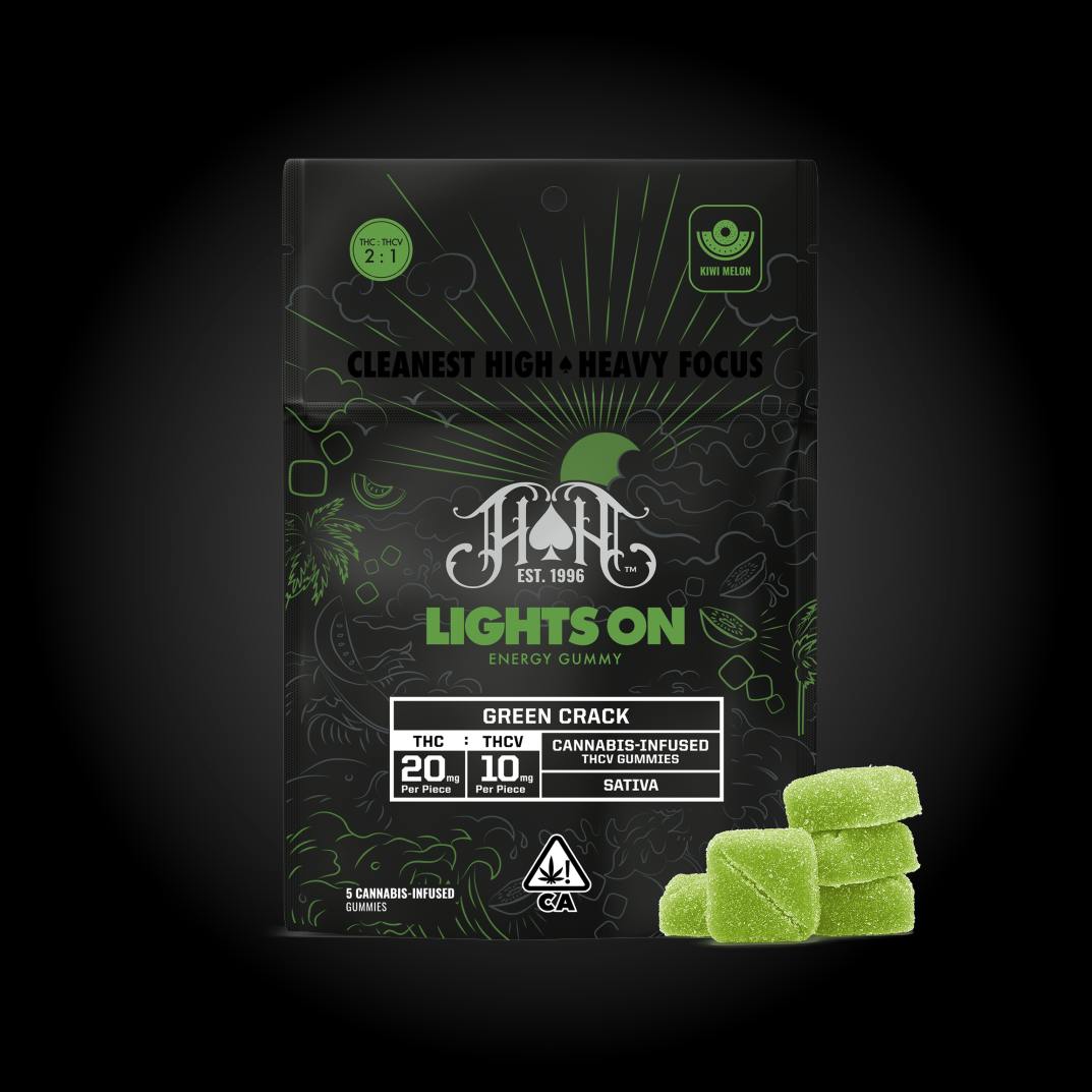 Heavy Hitters - Green Crack (Kiwi Melon) 2:1 THC:THCV Gummies | 100mg THC | 5ct | 20mg/ea - 1
