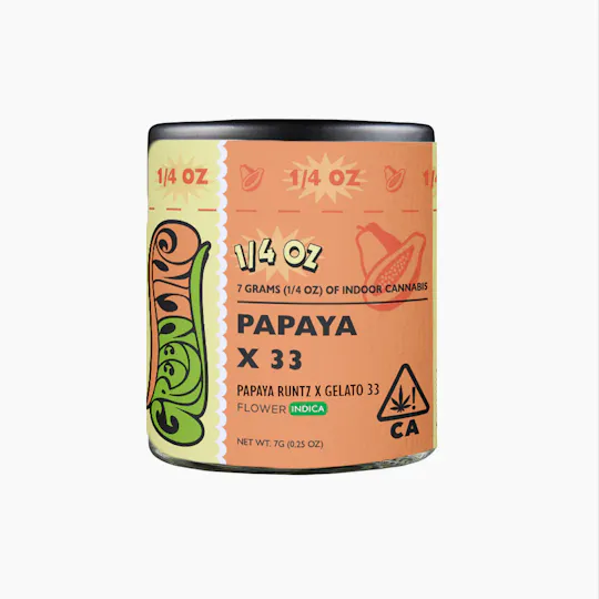 Greenline - Papaya X 33 - 1/4 oz - Indoor - Indica - 7g - 1