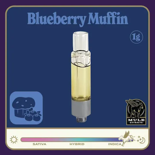 Mule Extracts - Blueberry Muffin | Live Resin Glass Cartridge | 1g - 1