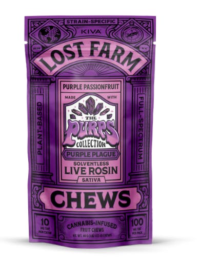 Lost Farm - Purple 'Purple Plague' Live Rosin Chews | 100mg | 10ct | 10mg/ea - 1