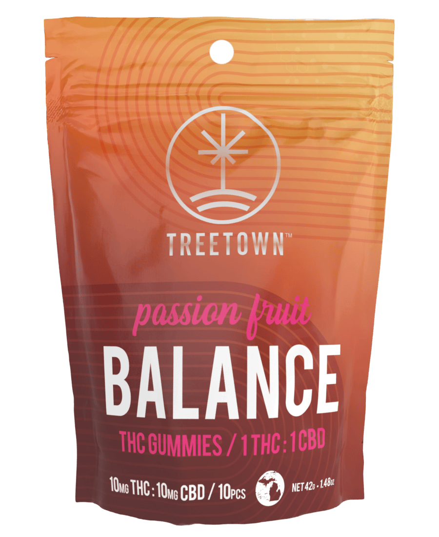 Treetown - 1:1 Passion Fruit Balance | 200mg THC Gummies | 5ct | 40mg/ea - 1