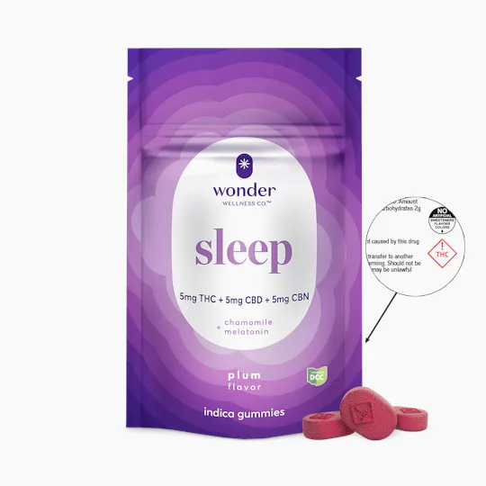 * Wonder Wellness Co. - Sleep | Plum 1:1:1 THC:CBD:CBN Gummies | 100mg | 20ct | 5mg/ea - 1