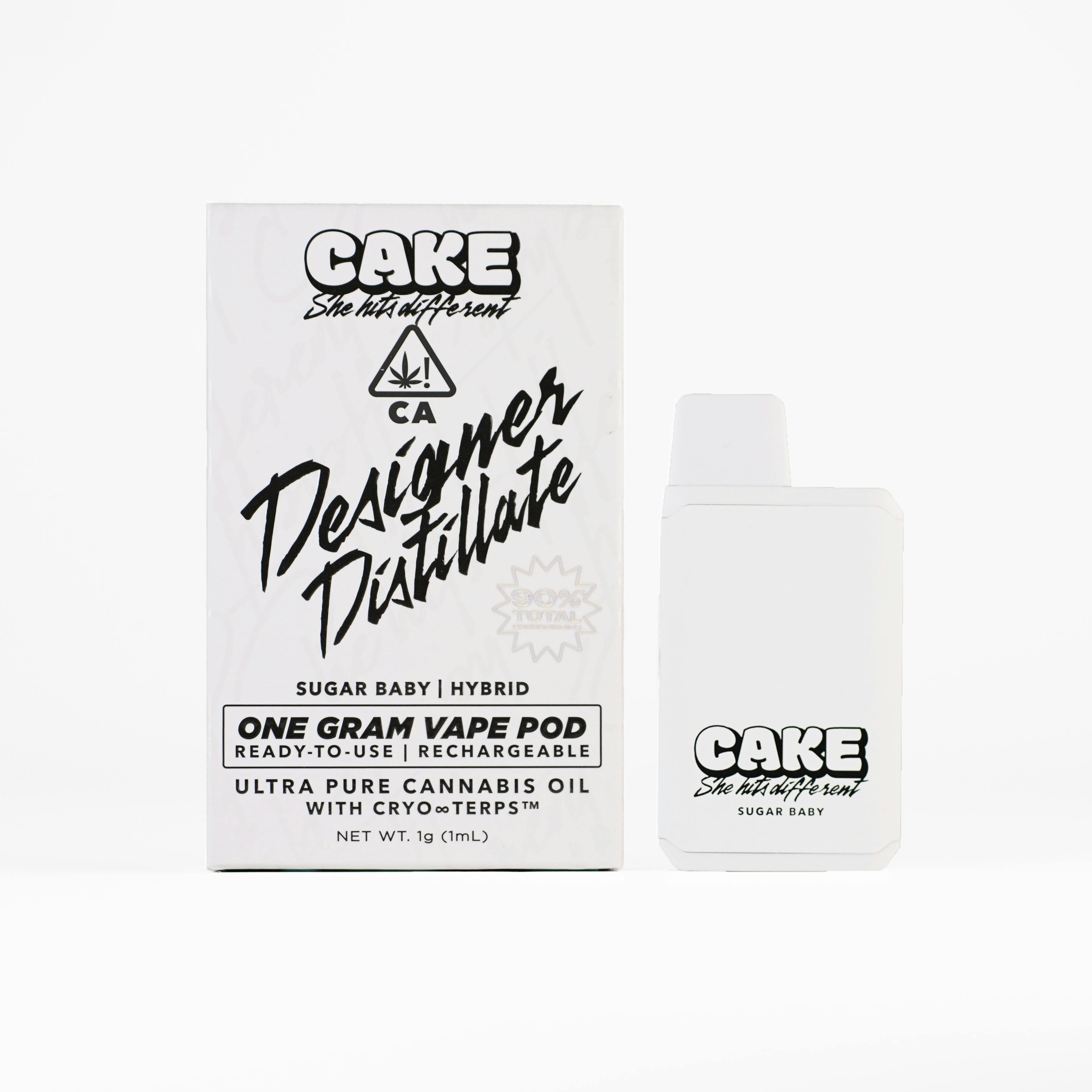CAKE she hits different - Sugar Baby | Designer Distillate Disposable | 1g - 1