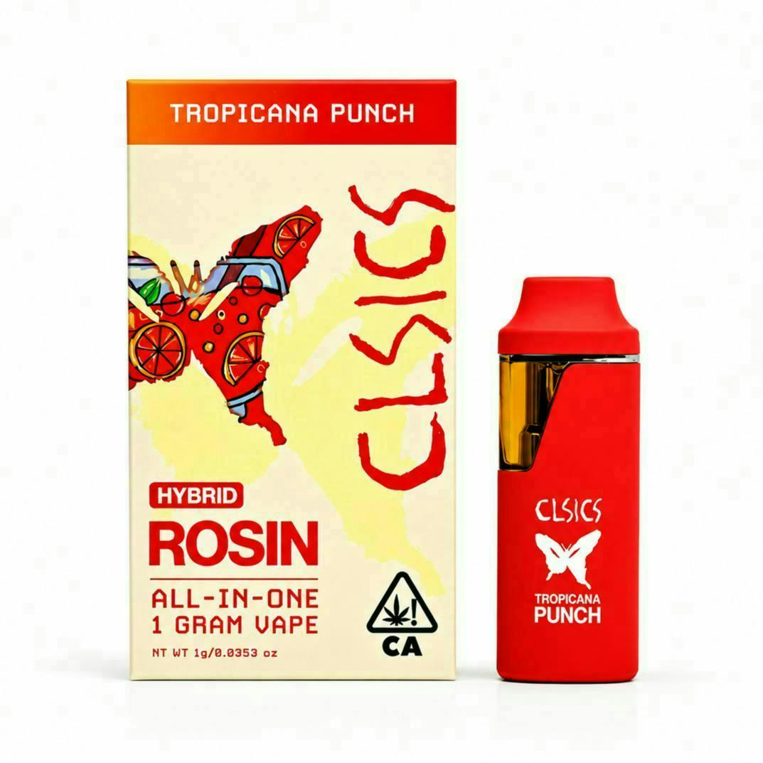 CLSICS Rosin & Rosin Infused Pre Rolls - Tropicana Punch - Live Rosin All in One Vape - 1g - 1